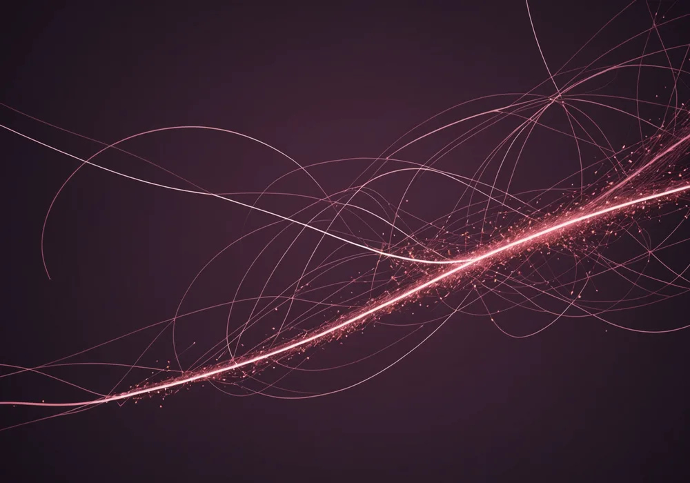 Abstract visualization of email inbox connection and lead filtering flow